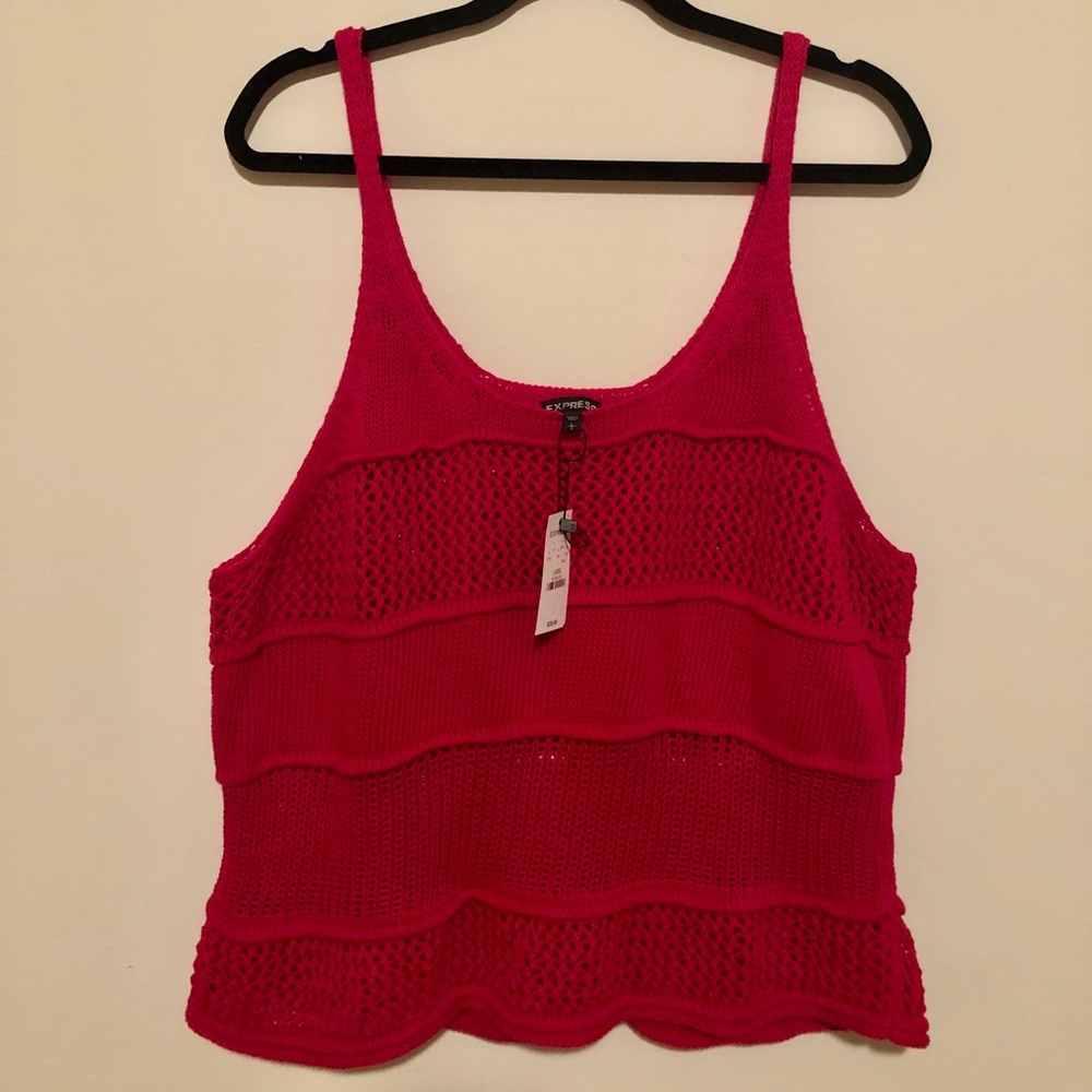 Express Knit Tank pink/red 🌹